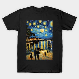 Starry night style Australian city T-Shirt